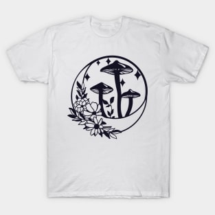 Celestial Fungi and Moon T-Shirt